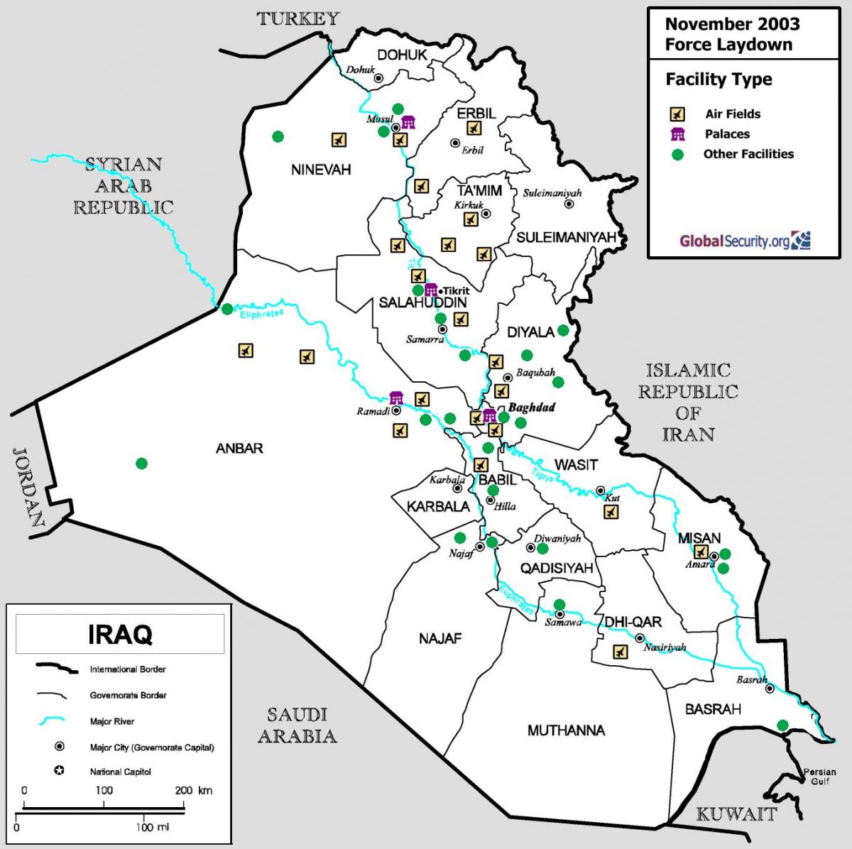 Harta e Irak aeroporte