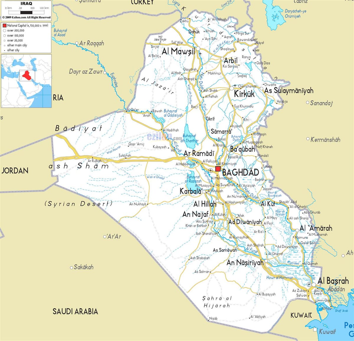 Harta e lumit Irak