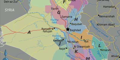 Harta e Irak regjione
